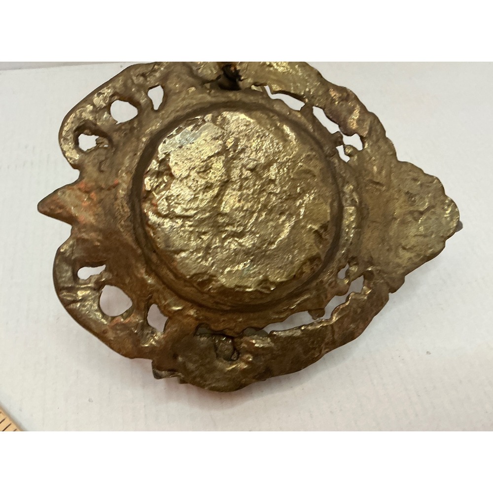 Vintage Brass Chamberstick Candle Holder Ornate Scroll Filigree Gold - Picture 5 of 15